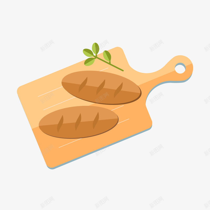 卡通砧板上的面包png免抠素材_88icon https://88icon.com 卡通木板 卡通面包 砧板 背景装饰 食物