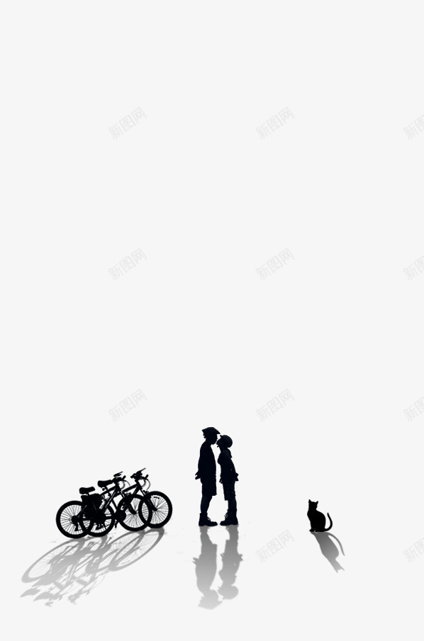 情侣png免抠素材_88icon https://88icon.com 剪影 单车剪影 情侣 猫 自行车 装饰