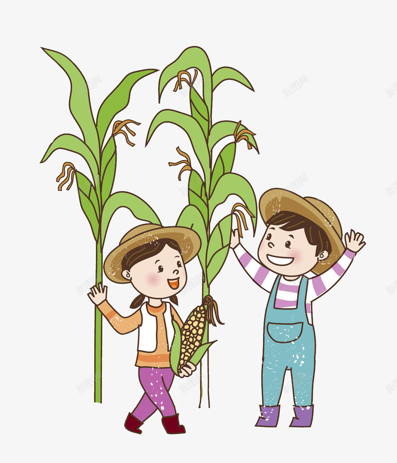 掰玉米的孩子场景图png免抠素材_88icon https://88icon.com 农作物 卡通 可爱的 小孩 玉米 玩耍的 高兴地