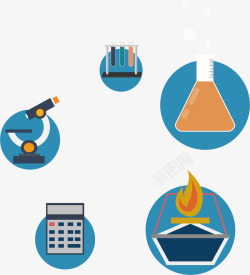 试管药剂手绘实验器材矢量图高清图片