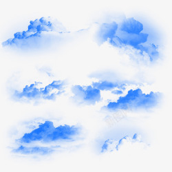 天空中蓝色的云朵素材