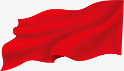 红色飘扬旗帜效果图素材