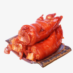 传统卤猪蹄复古盘子的猪脚高清图片