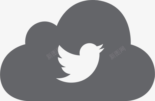 鸟飞声鸟书签云社会推特云端网络图标版图标