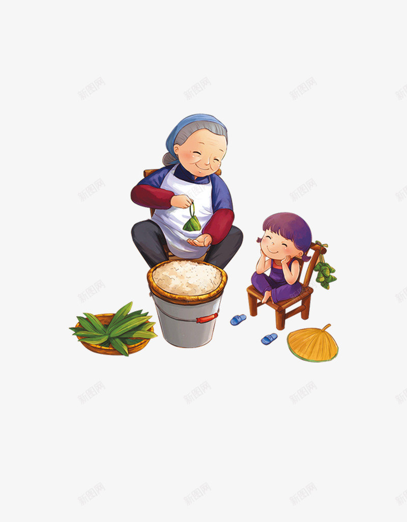 包粽子psd免抠素材_88icon https://88icon.com 包粽子 端午节 节日