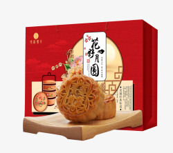 秋月梨老式大月饼礼盒高清图片