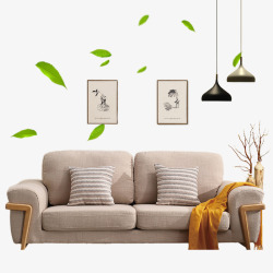 莫兰迪创意手绘家具摆件沙发椅子高清图片
