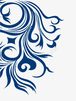 青花瓷装饰中国风蓝色花纹高清图片