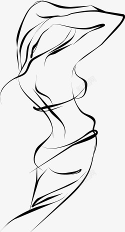 S曲线美女手绘流动性动感身材曲线图标高清图片