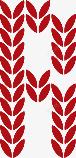 红色麦穗手绘红色麦穗图标高清图片