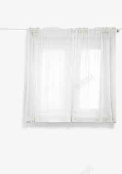白色文艺窗帘窗户装饰素材