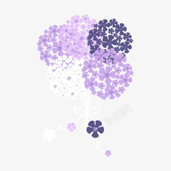 紫色小碎花矢量图素材