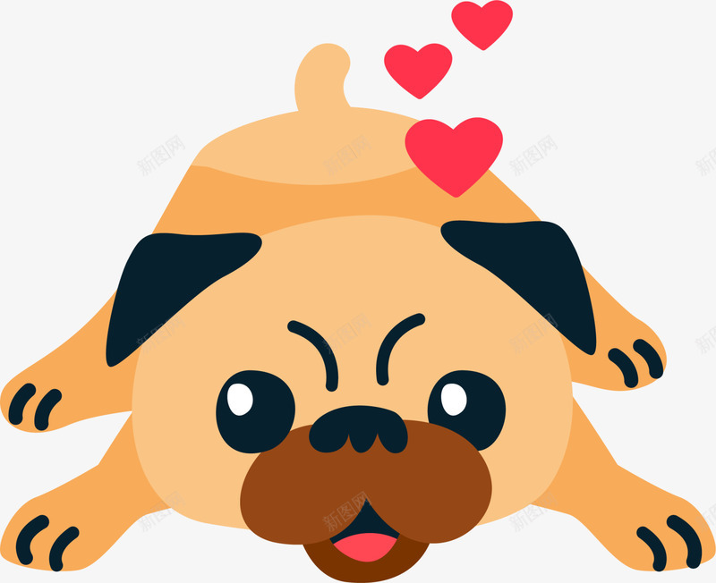 狗年趴着的黄色小狗png免抠素材_88icon https://88icon.com 可爱小狗 爱心满满 狗年小狗 红色爱心 趴着的小狗 黄色小狗