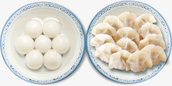 饺子汤圆汤圆饺子小吃中式小吃高清图片
