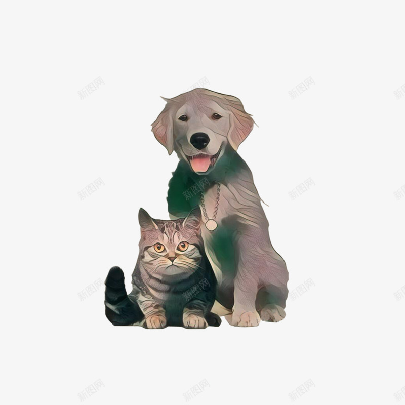 手绘猫狗png免抠素材_88icon https://88icon.com 动物 动物插画 卡通动物 可爱动物 小动物 手绘 猫狗