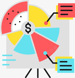 彩色财政收入图表图矢量图素材