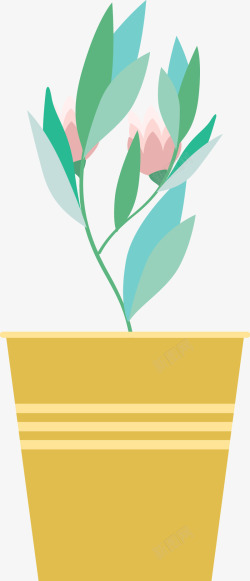 扁平化盆栽好看的扁平化绿植图高清图片