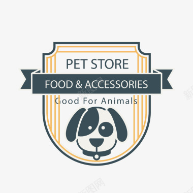 卡通长毛狗狗宠物店logo图标图标