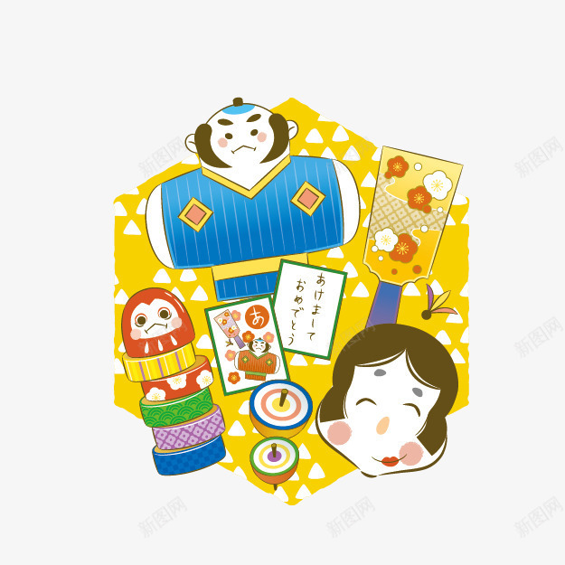 卡通吉祥图案png免抠素材_88icon https://88icon.com 吉祥卡通 新年图案 日式卡通 日本式神