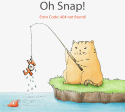 钓不到鱼的猫错误页面素材