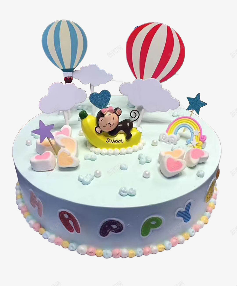 香蕉小猴生日蛋糕png免抠素材_88icon https://88icon.com 俯视蛋糕 儿童 创意 定制蛋糕卡通 小猴 热气球 甜品 生日蛋糕 生日蛋糕图片免费下载 香蕉 鼠