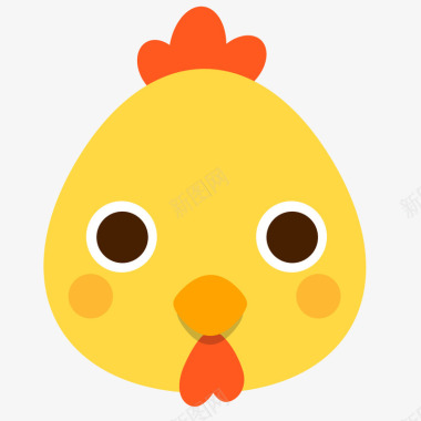 小动物背景卡通小黄鸡鸡头图标图标