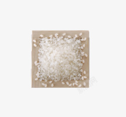 有机大米方形木板上的米高清图片