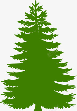 松树圣诞树花松树绿色剪影高清图片