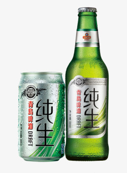 青岛纯生啤酒灌装瓶装纯生啤酒高清图片