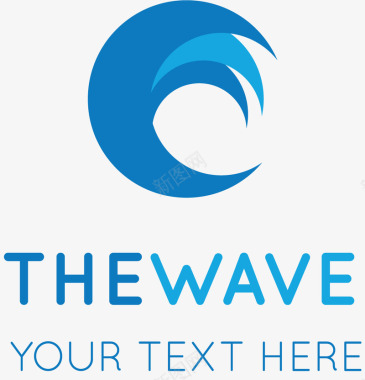 波浪线海浪元素蓝色标识logo图标图标
