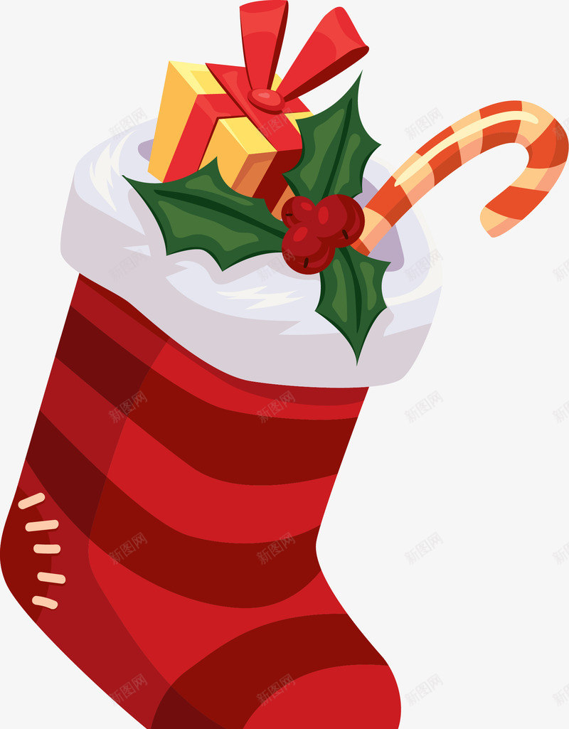 圣诞袜里的礼盒简图png免抠素材_88icon https://88icon.com 圣诞拐杖 圣诞礼物 圣诞老人 圣诞节 手绘图 简图