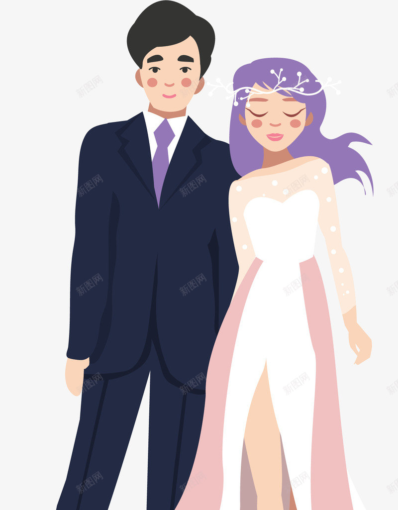 浪漫婚礼结婚小人矢量图ai免抠素材_88icon https://88icon.com 婚礼小人 新娘 新郎 浪漫情侣 矢量png 结婚小人 矢量图