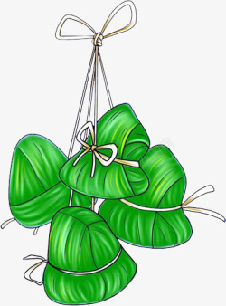 端午节粽子手绘绿色粽子素材