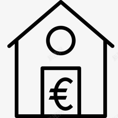house货币欧元回家房子贷款钱价格货币图标图标