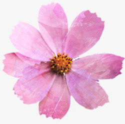粉色文艺水彩花朵素材