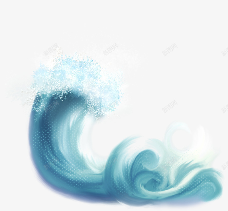 蓝色海浪png免抠素材_88icon https://88icon.com 浪花 海水 海浪 蓝色