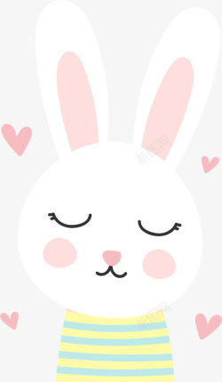 爱心兔白色可爱呆萌月兔高清图片
