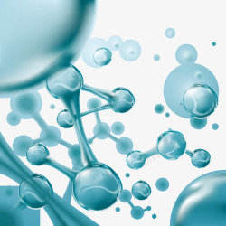 科学研究蓝色水样的分子结构矢量图高清图片