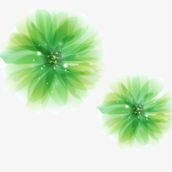 绿色晶莹花朵素材