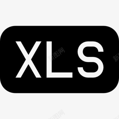 xls黑色圆角矩形界面符号图标图标
