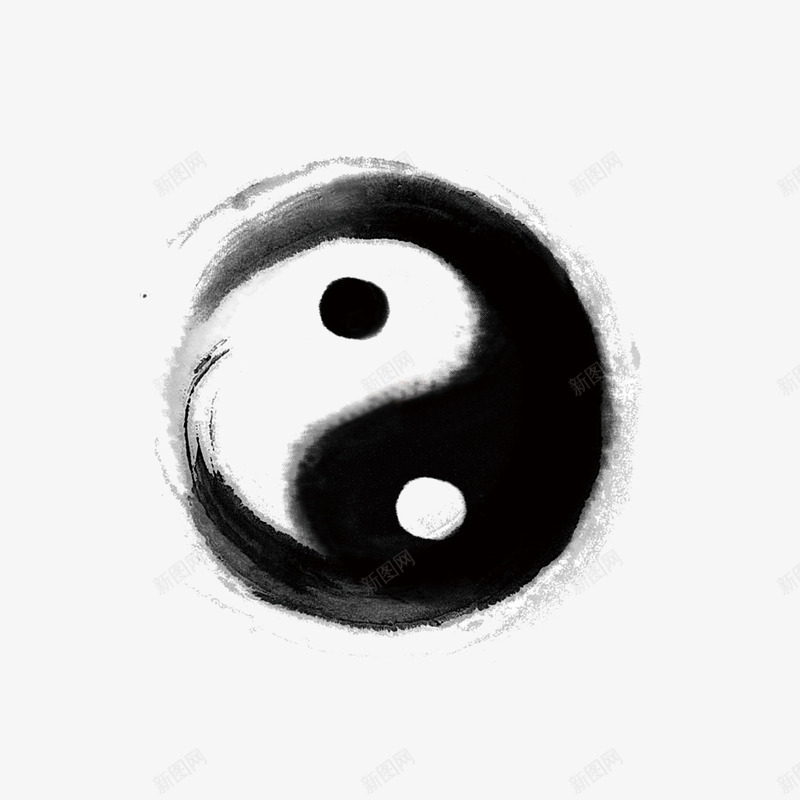 水墨太极png免抠素材_88icon https://88icon.com 中国风 八卦 八卦图案 双重人格 太极水墨画 形状 手绘 阴阳 黑白太极图