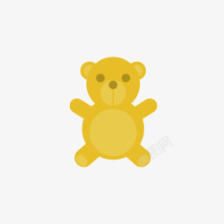 黄色的公仔小熊矢量图素材