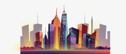 美国纽约城市大楼矢量图素材