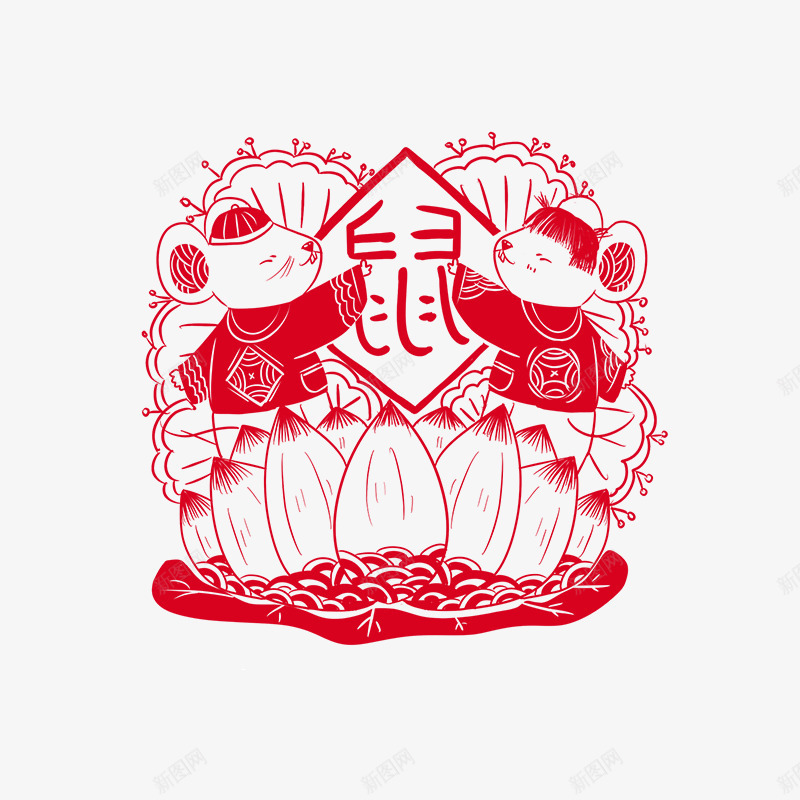 莲花上的老鼠png免抠素材_88icon https://88icon.com 中国风 剪纸 喜庆剪纸 圆形剪纸 新年快乐 窗花 鼠年