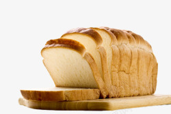 砧板上切片的面包实物素材