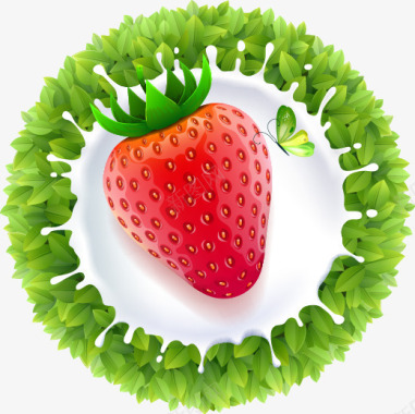果实叶子图标草莓图标