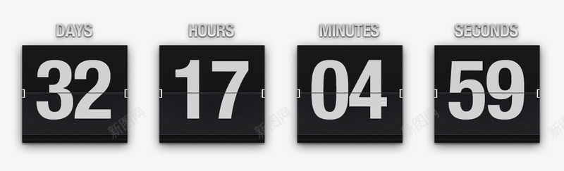 双数翻牌日历png免抠素材_88icon https://88icon.com UI设计 日历 简约 计时器 黑色