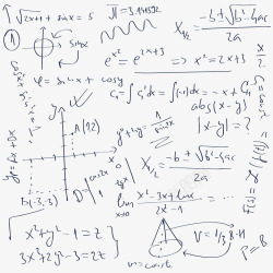 数学公式背景手写公式漂浮高清图片