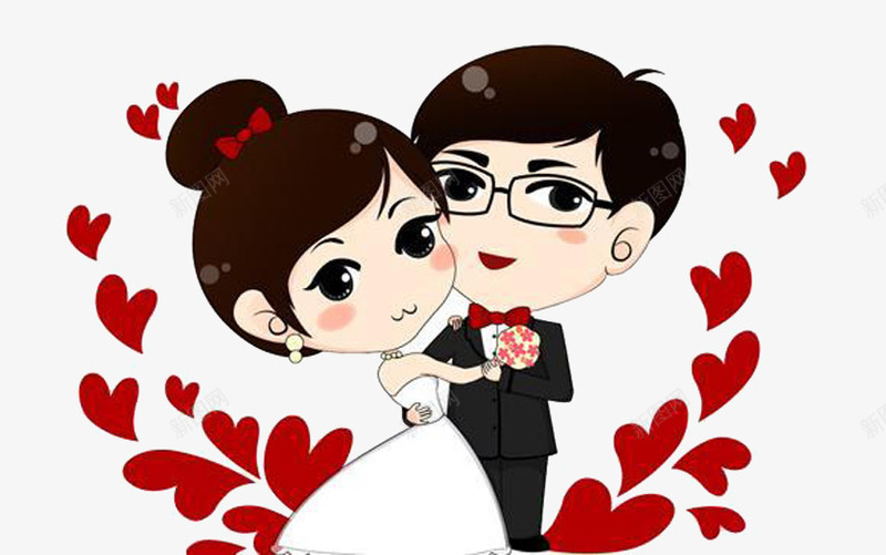 卡通情侣人物结婚png免抠素材_88icon https://88icon.com 卡通 图片 情侣人物 结婚
