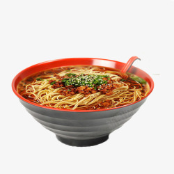 日式带勺拉面碗素材